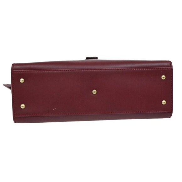 GUCCI Logo Top Handle Shoulder Hand Bag Leather Red GHW Italy - Picture 6 of 16